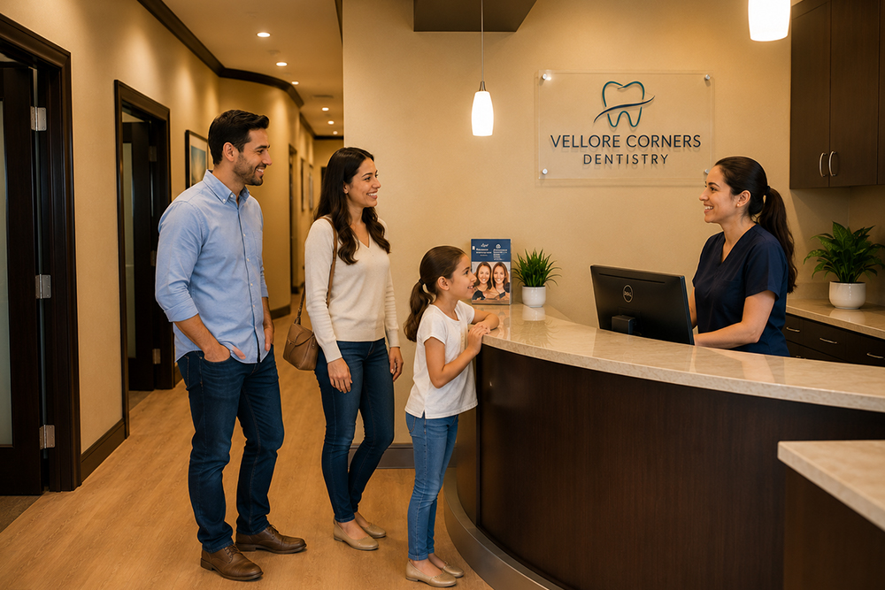 Family visiting Vellore Corners Dentistry for family dental care in Woodbridge
